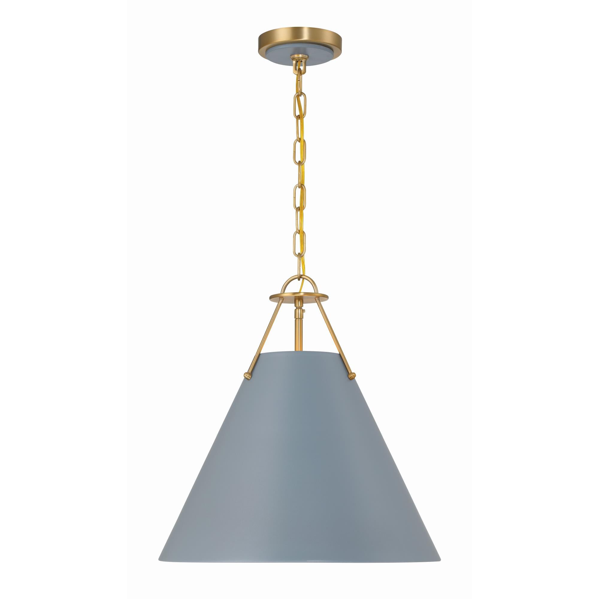 Shown in Vibrant Gold + Blue finish and Steel shade
